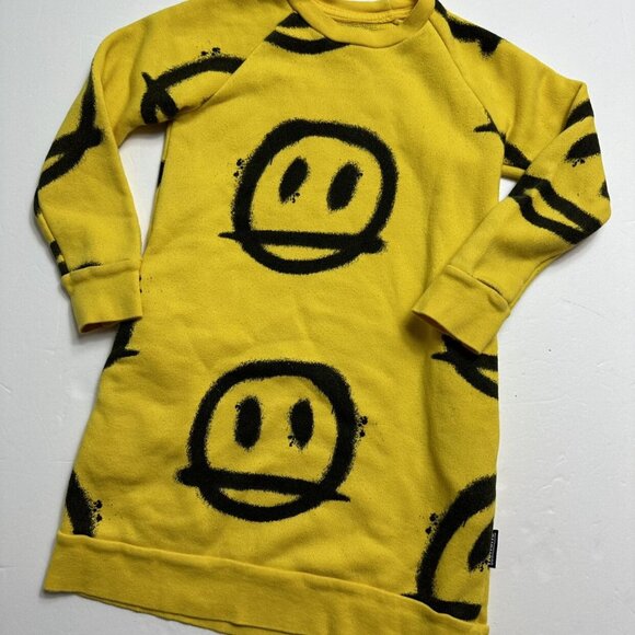 Yellow Smiley Face Kids Dress - Picture 2 of 7